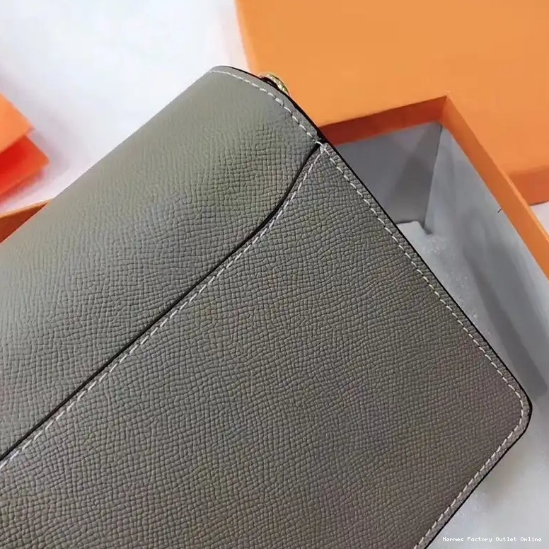 Affordable Gold Hermes In Hardware Grey Bag Epsom Roulis Leather 0505